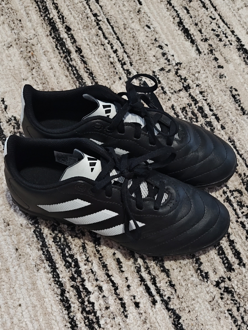 adidas Kids Black and White Soccer Cleats